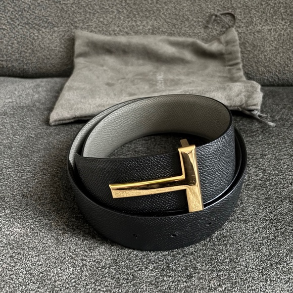 Tom Ford 2 tone reversible logo Belt women’s Size 85 - Picture 1 of 10